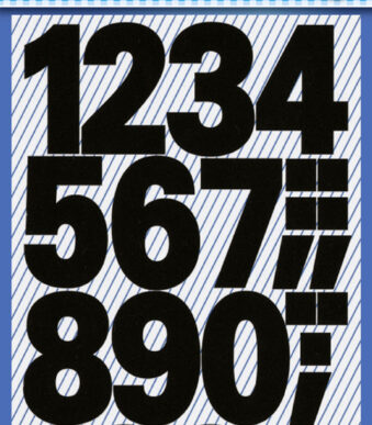Etiketten met zwarte cijfers 0-9