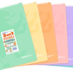 Pastelkleurig getint geruit schrijfblok, 240 x 320 mm