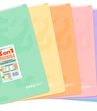 Pastelkleurig getint geruit schrijfblok, 240 x 320 mm