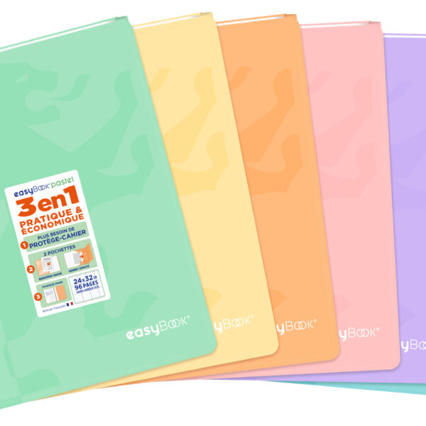 Pastelkleurig getint geruit schrijfblok, 240 x 320 mm