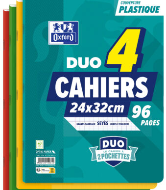 Geruit schrijfschrift duo, 240 x 320 mm, 4 stuks.