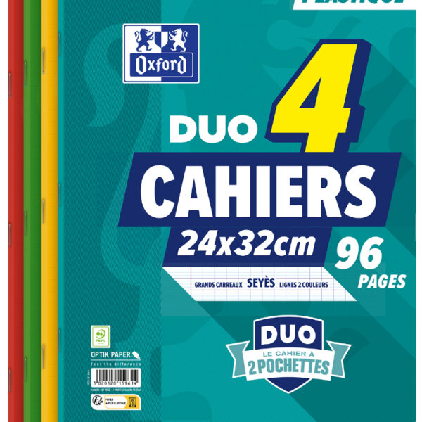 Geruit schrijfschrift duo, 240 x 320 mm, 4 stuks.