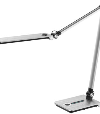 Hansa LED-bureaulamp 'Wave', voet, zilver-geborsteld