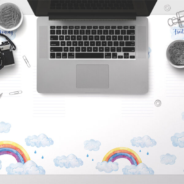 Regenboog schrijfonderlegger, blanco