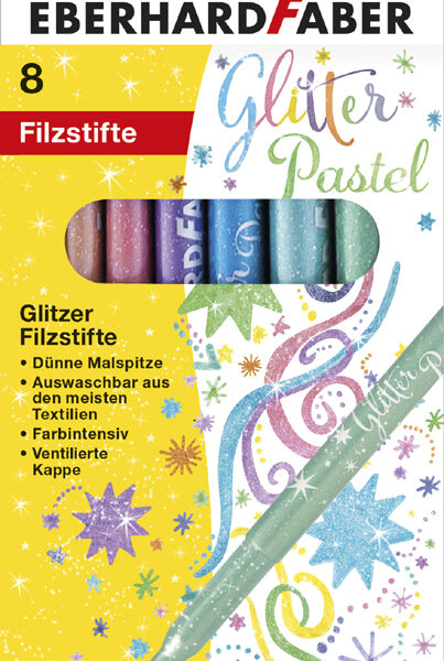 EBERHARD FABER Glitterstifte Pastel - set van 8