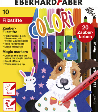 Kleurpotloden dubbele punt, 10 stuks etui.