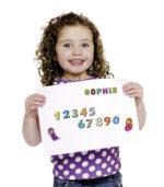 Nummeretiketten, kleurrijk, cijfers 0-9