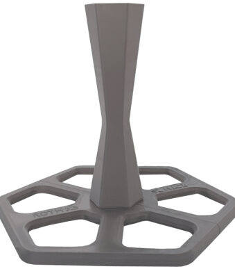 Standaard voor schoolkousen, kunststof, grijs.