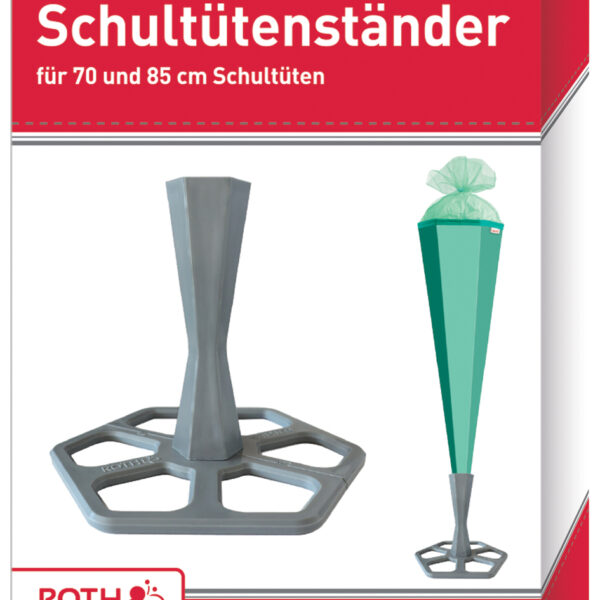 Standaard voor schoolkousen, kunststof, grijs.