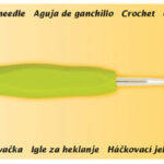 Haaknaald, maat 2, kunststof handvat, lichtgroen