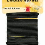 Elastische koord, 1,4 mm x 5 m, zwart