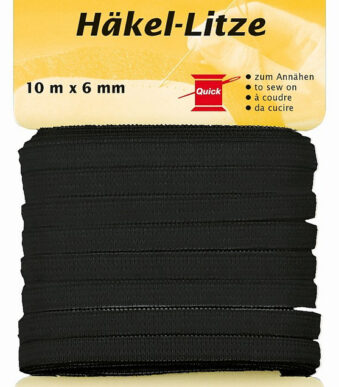 KLEIBER platte elastiek, 6 mm x 10 m, zwart