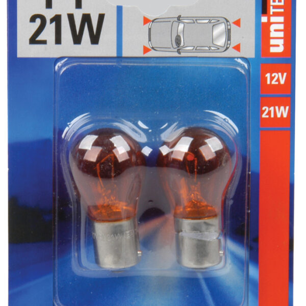 cartrend Bollamp, 12 Volt, 21 Watt, geel, 2 stuks
