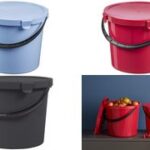 Plast Team plukemmer met deksel, 10 liter, rood