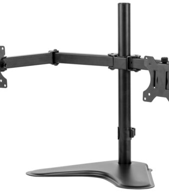 Fellowes Seasa dubbele monitorarm met voet, zwart