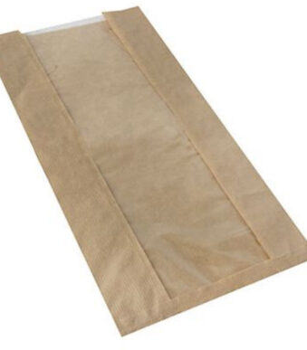PAPSTAR Venster papieren zak 'pure', 470 x 200 x 90 mm, bruin