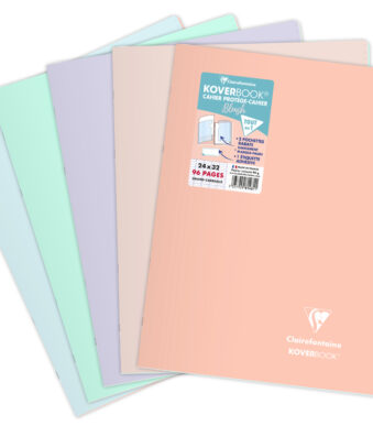 Clairefontaine schrift met gelijnde kaft roze, 240 x 320 mm