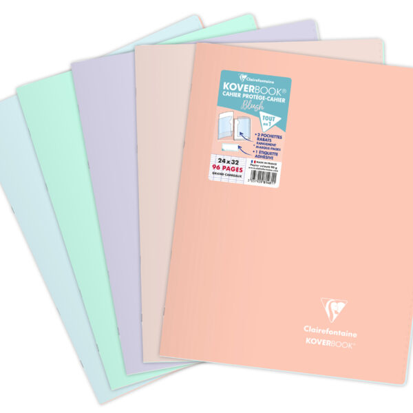 Clairefontaine schrift met gelijnde kaft roze, 240 x 320 mm