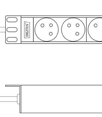 Aluminium-stekkerblok met 4 stopcontacten