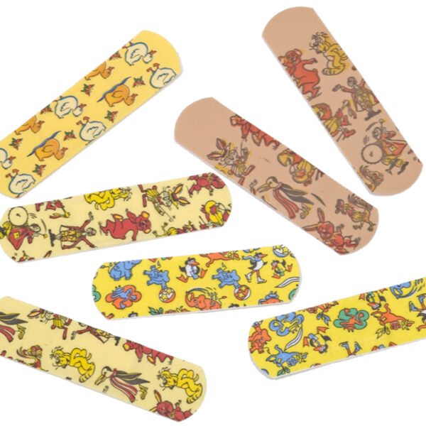 Kinderpleisters, 19 x 72 mm, waterbestendig, gekleurde motieven