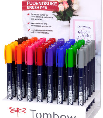 Tombow kalligrafie-stift Fudenosuke, 48 in display