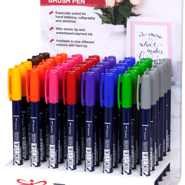 Tombow kalligrafie-stift Fudenosuke, 48 in display