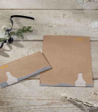 Kerstomslag 'IJsbeer met vallende ster'