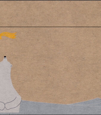 Kerstomslag 'IJsbeer met vallende ster'