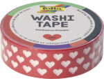 folia deco plakband Washi-Tape, Harten rood