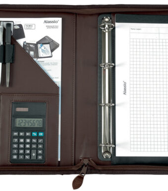 Alassio ringbandmap ´VITERBO´, a4, kunstleer, bruin
