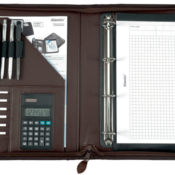 Alassio ringbandmap ´VITERBO´, a4, kunstleer, bruin