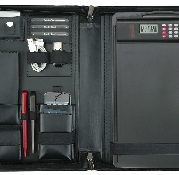 Alassio schrijfmap ´CESENA´, A4, leer, zwart