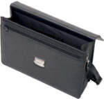 Aktetas 'Anzio', namaak leer, zwart