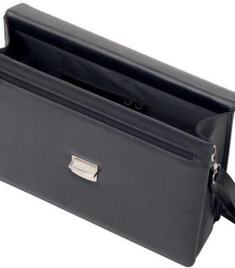 Aktetas 'Anzio', namaak leer, zwart