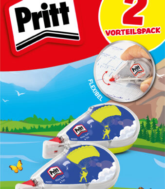 Pritt correctieroller Mini Flex, 4,2 mm x 7 m, 2 stuks op blister