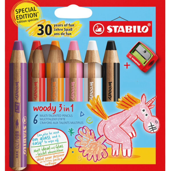 Stabilo houtpolymeer 3-in-1 gekleurde potloden - eenhoornhoes