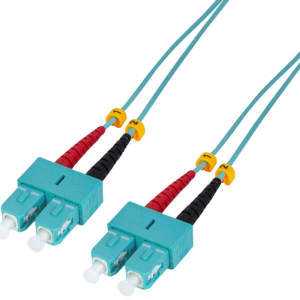 LogiLink LWL Patchkabel, SC-Duplex - SC-Duplex, OM3, 0,5 m