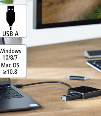 Hama USB 2.0-hub - 4 poorten - zwart