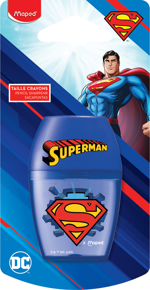 Maped Puntenslijper SUPERMAN, kunststof, blauw Maped Puntenslijper SUPERMAN, kunststof, blauw