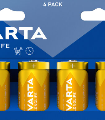 VARTA Longlife Alkaline Batterijen, Mono (D), 4 stuks