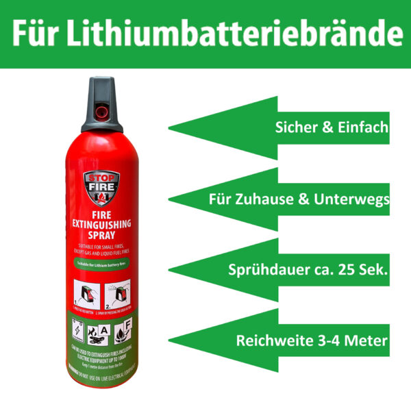 REINOLD MAX Brandblusser spray 'STOP FIRE LITHIUM', 750 ml