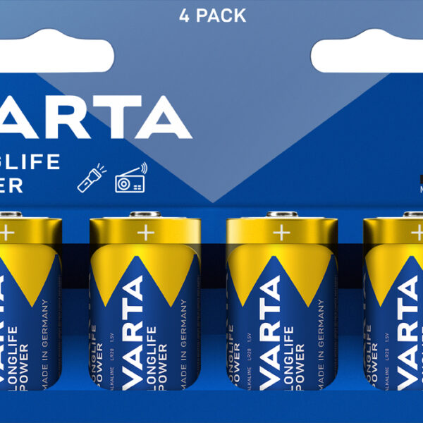 VARTA Alkaline Batterij Longlife Power, Mono (D/LR20), 4 stuks