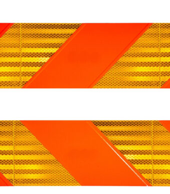 IWH Gevarendriehoek voor trekkers, 565 x 130 mm, geel/rood