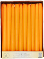 STARPAK Kaarsen, 22 mm, oranje, verpakking van 50 stuks