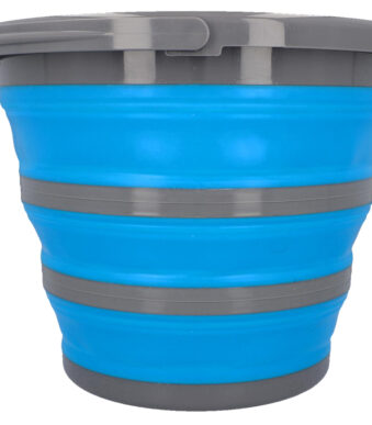cartrend Opvouwbare emmer, rond, 10 liter, grijs/blauw