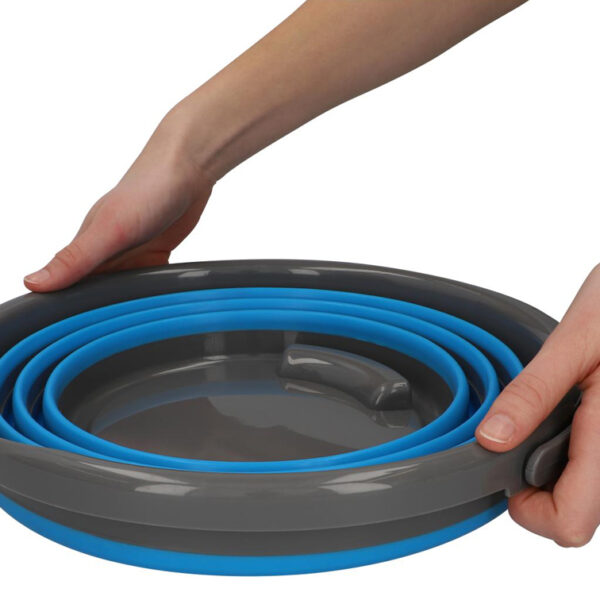 cartrend Opvouwbare emmer, rond, 10 liter, grijs/blauw