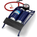 Dubbele cilinder voetluchtpomp, blauw