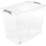 Opbergbox 'leo', 74 liter, transparant