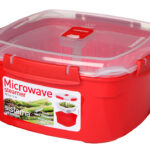 Sistema magnetronschaal Medium Steamer, 2,4 liter, rood