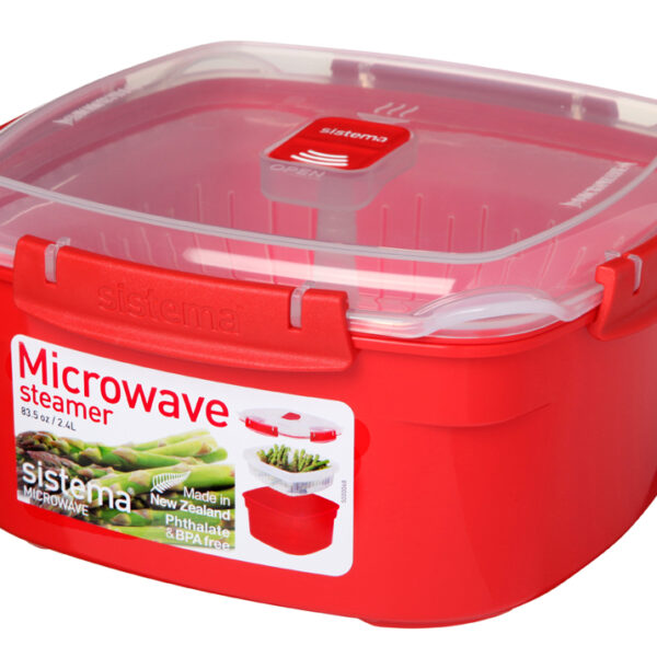 Sistema magnetronschaal Medium Steamer, 2,4 liter, rood